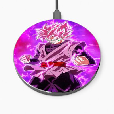 Black Super Saiyan Rose Wireless Charger Custom Charging Pad iPhone Samsung
