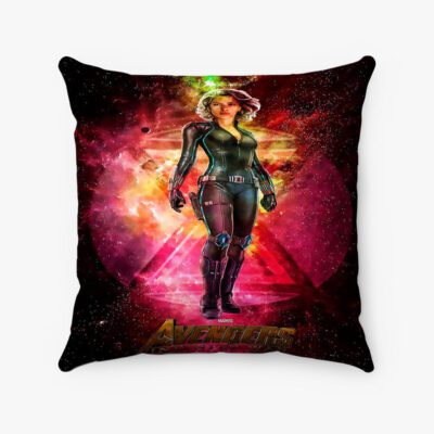 Black Widow The Avengers Custom Pillow Case Spun Polyester Suede Square Pillow Cover