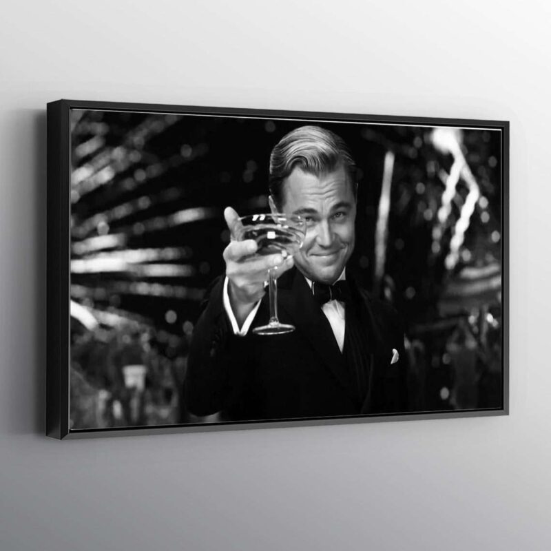 Black and White The Great Gatsby Leonardo DiCaprio Print Wall Art Canvas