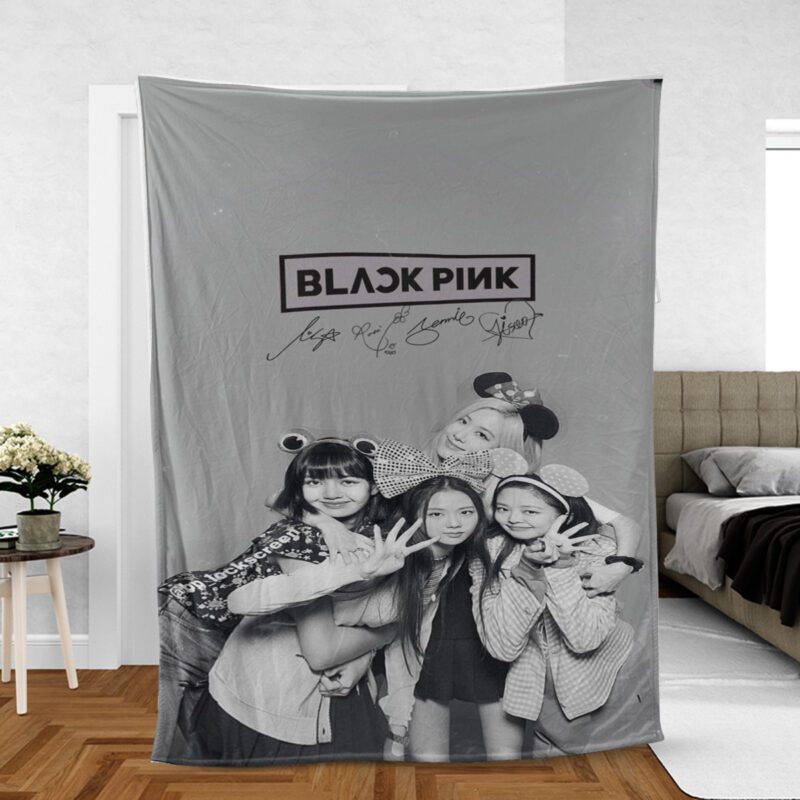 Blackpink Jisoo Jennie Lisa Rosé Signature Gift For Fan Comfy Sofa Throw Blanket Gift