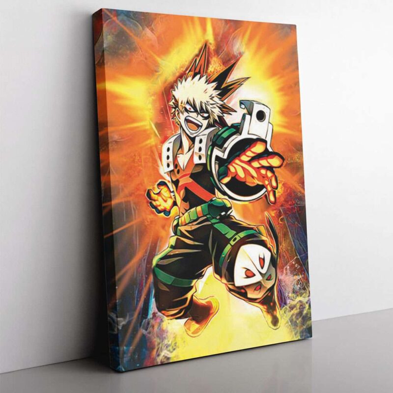 Blazing Bakugo My Hero Academia Vertical Canvas Poster Print Wall Art Decor