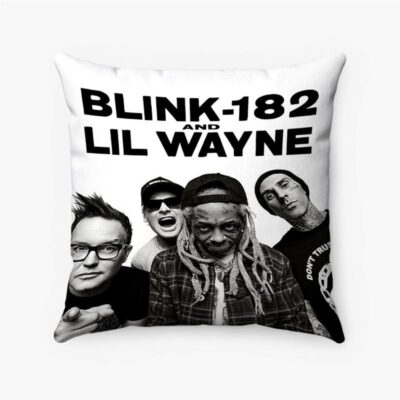 Blink 182 And Lil Wayne Custom Pillow Case Spun Polyester Suede Square Pillow Cover
