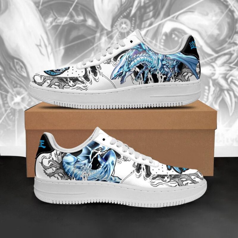 Blue Eyes White Dragon Air Force 1 Sneakers Yugioh Anime Shoes