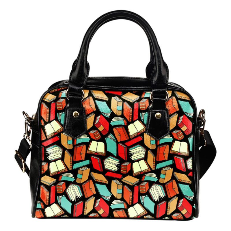 Book Lovers Pattern Lady Leather Shoulder Hand Bag SB0072