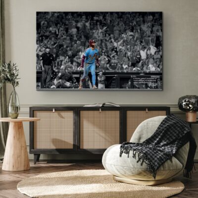 Bryce Harper American Professional Baseball Bryce Harper Walking Baseball Player Philadelphia Phillies Sports Canvas 2