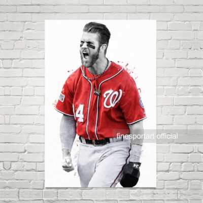 Bryce Harper Philadelphia Poster, Canvas, Baseball Print, Sports Wall Art
