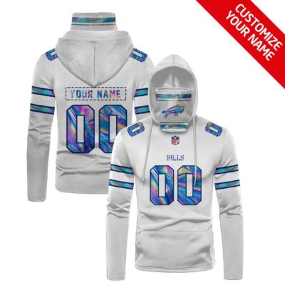 Buffalo Bills Nfl American Football Team Logo White Jersey Style Custom Number Name For Bills Fans Gaiter Hoodie GH0304
