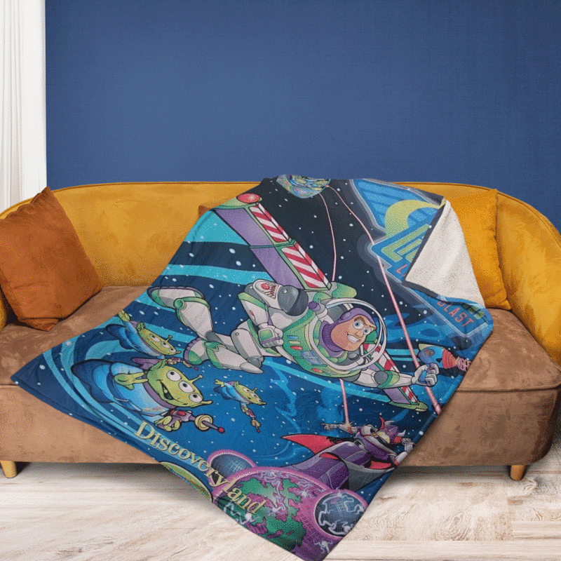 Buzz Lightyear Laser Blast Discover Land Gift Fan Buzz Lightyear Laser Blast Discover Land Premium Comfy Sofa Throw Blanket Gift 2