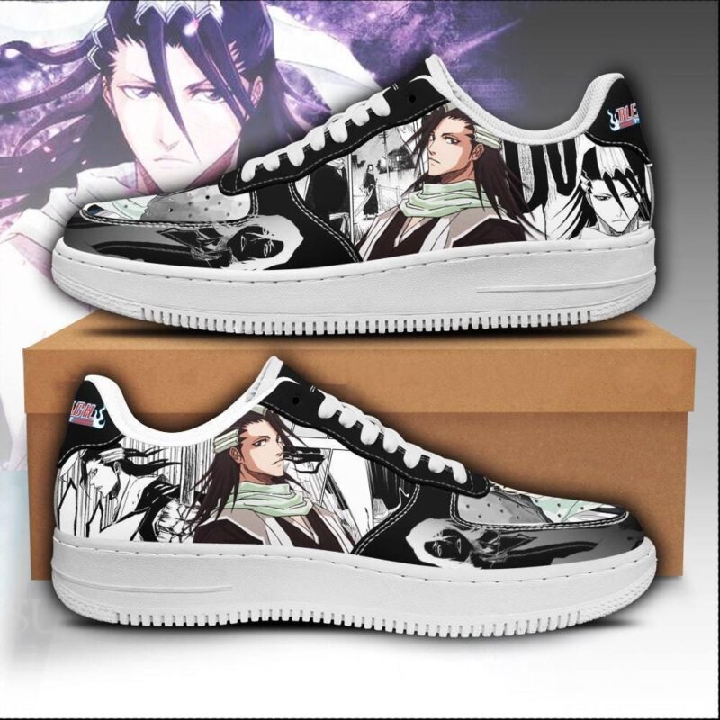 Byakuya Sneakers Bleach Anime Shoes Fan Gift Idea Air Force 1 Sneakers