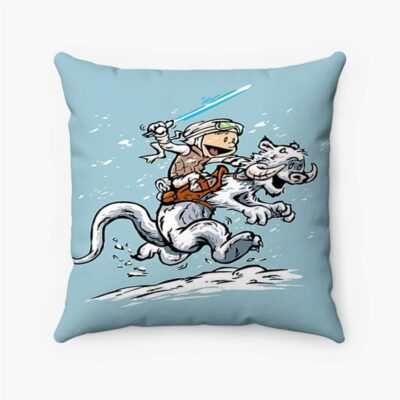Calvin And Hoth As Hobbes The Empire Strikes Star Wars Custom Pillow Case Spun Polyester Suede Square Pillow Cover