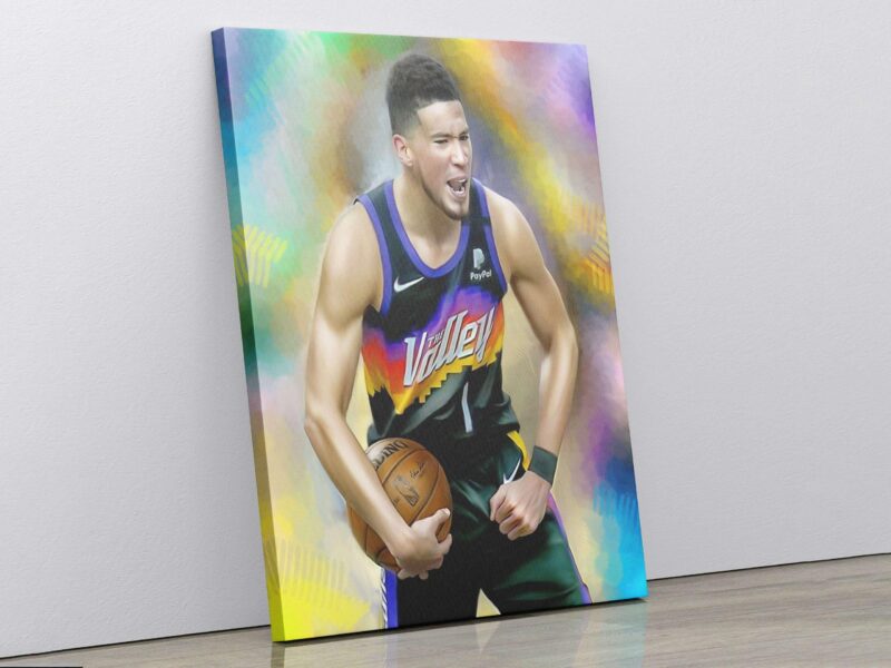 Canvas Print Devin Booker Poster Devin Booker Phoenix Suns Sports Art NBA Basketball Player Wall Decor Gift Boys Room