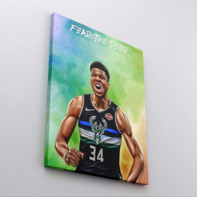 Canvas Print Giannis Antetokounmpo Mvp 2021 NBA Finals Basketball Player Poster Wall Decor Milwaukee Bucks Fan Gift Boys Room Art 2