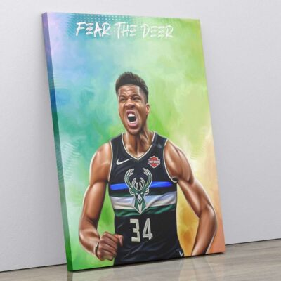 Canvas Print Giannis Antetokounmpo Mvp 2021 NBA Finals Basketball Player Poster Wall Decor Milwaukee Bucks Fan Gift Boys Room Art