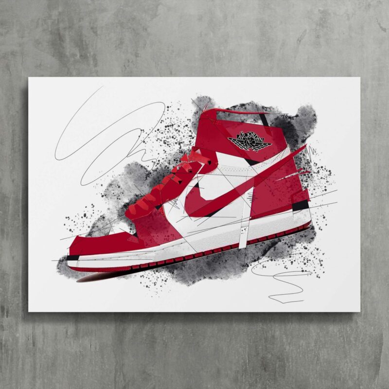 Canvas Print Jordan Sneaker Art Poster Sneaker Poster Wall Art Decor Kids Gift Basketball Gift Aj Boys Room Decoration Gym Display