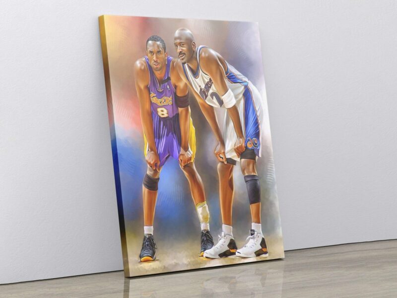 Canvas Print Michael Jordan Kobe Bryant Poster Basketball Gift Idea Basketball Mom Athlete Sport Art Boys Room Kids Room Wall Decor