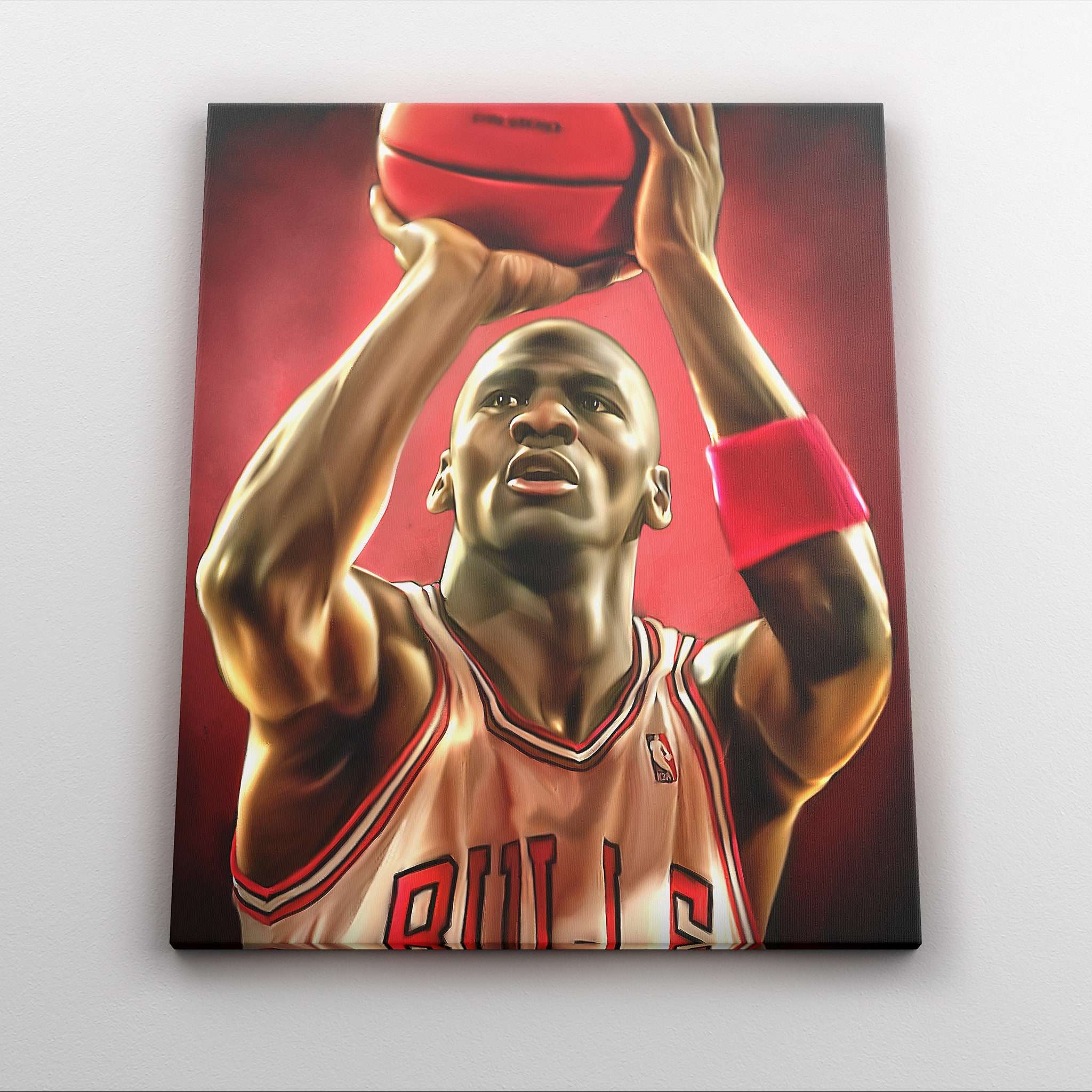 Canvas Print Michael Jordan Poster Basketball Portrait Athlete Sport Chicago Bulls Wall Art