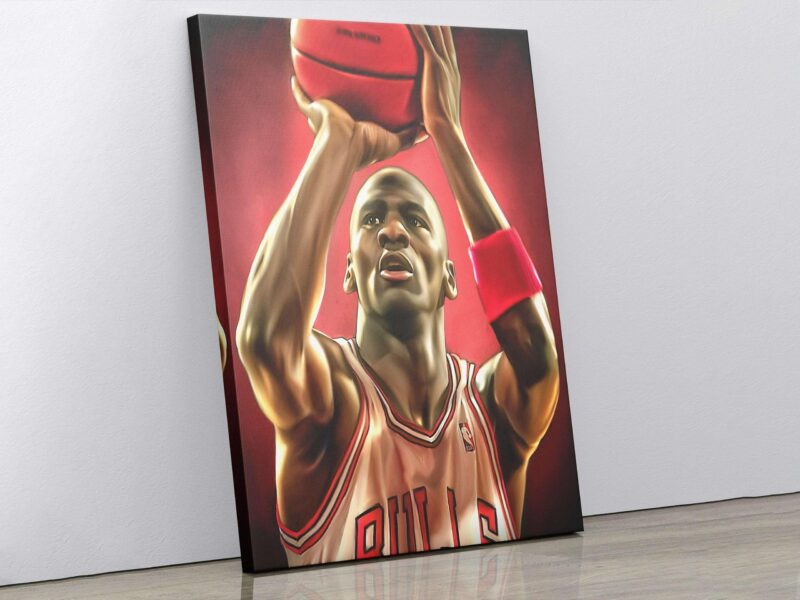 Canvas Print Michael Jordan Poster Basketball Portrait Athlete Sport Chicago Bulls Wall Art Decor Boys Room Kids Gift Gym