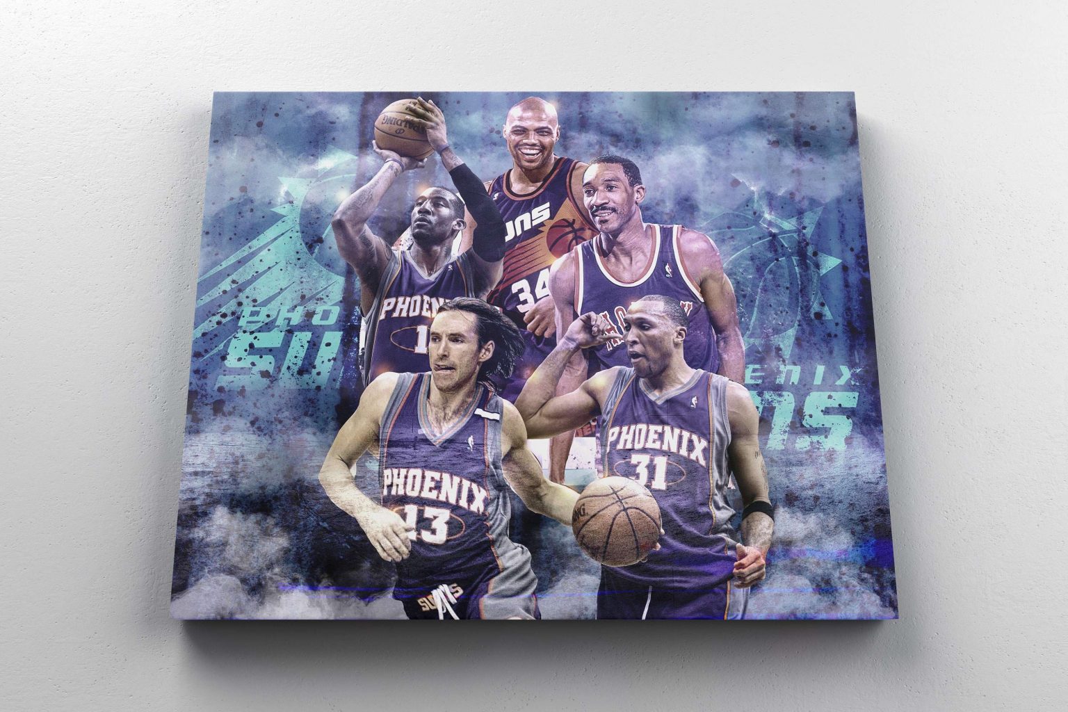 Canvas Print Phoenix Suns NBA Basketball Player Legend Charles Barkley Steve Nash Amar'E Stoudemire Walter Davis Shawn Marion Wall Decor