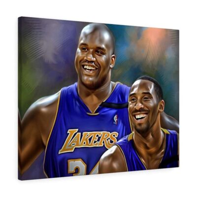 Canvas Print Shaquille ONeil Art Kobe Bryant Poster Lakers Basketball Art Basketball Gift Boys Room Decor Art Shaq Portrait Sport 1