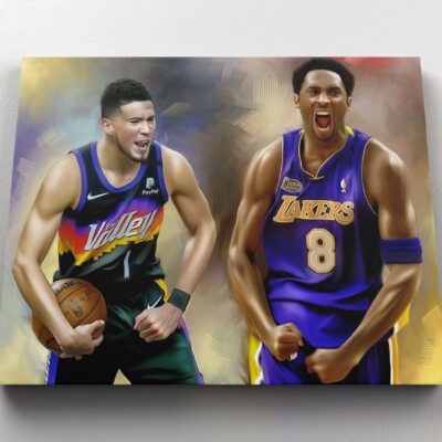 Canvas Prints Devin Booker Kobe Bryant Phoenix Suns Los Angeles Lakers NBA Basketball Player Poster Wall Decor Boys Room 1 scaled