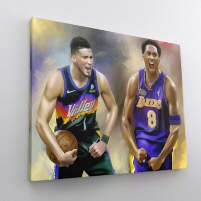 Canvas Prints Devin Booker Kobe Bryant Phoenix Suns Los Angeles Lakers NBA Basketball Player Poster Wall Decor Boys Room 2 scaled