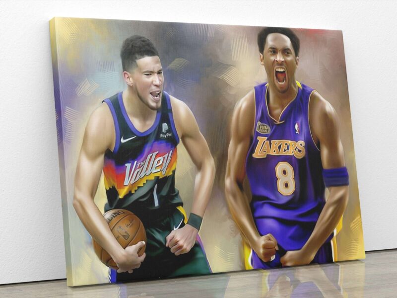 Canvas Prints Devin Booker Kobe Bryant Phoenix Suns Los Angeles Lakers NBA Basketball Player Poster Wall Decor Boys Room