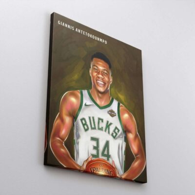Canvas Prints Giannis Antetokounmpo Basketball Player Poster Wall Decor Milwaukee Bucks Fan Gift Boys Room NBA Art Portrait 2