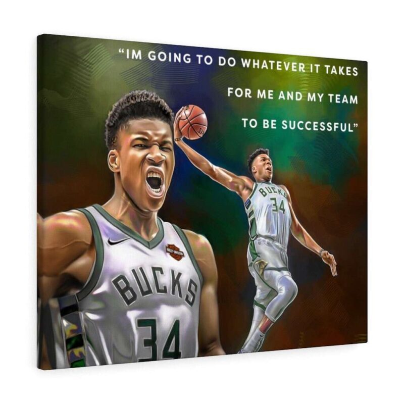 Canvas Prints Giannis Antetokounmpo Basketball Player Poster Wall Decor Milwaukee Bucks Fan Gift Boys Room NBA Art Portrait