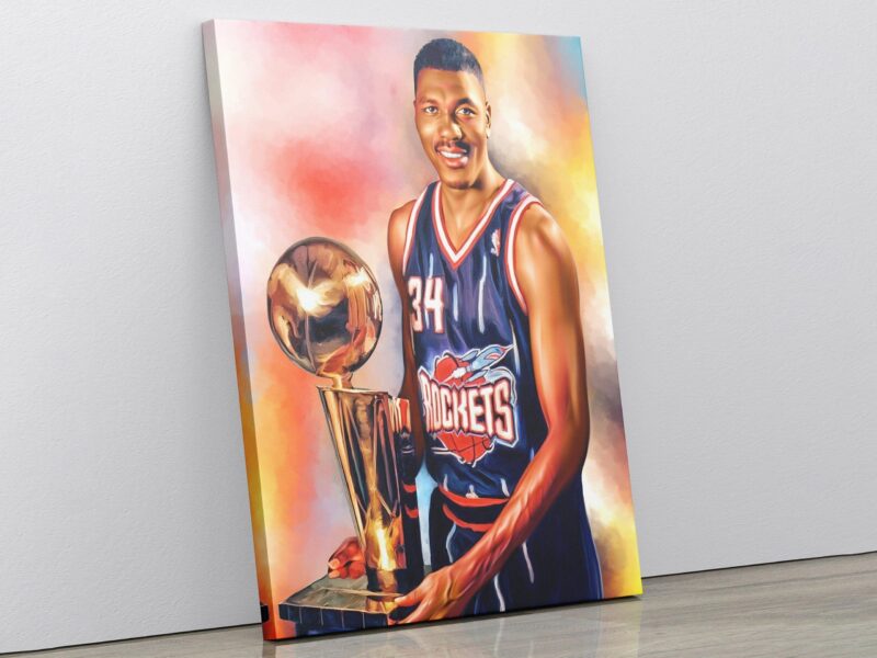 Canvas Prints Hakeem Olajuwon Poster Houston Rockets Poster Rockets Poster Sports Wall Art Basketball Art Decor Sport Gift For Him