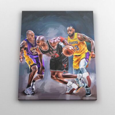 Kobe Bryant Lebron James Basketball Posters Sports Art Boys Room Decor Art NBA Portraits