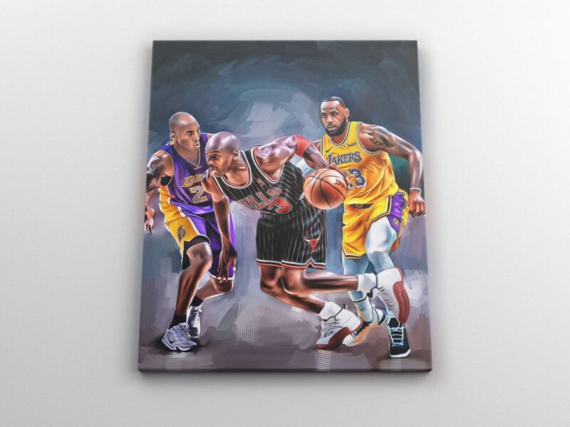 Kobe Bryant Lebron James Basketball Posters Sports Art Boys Room Decor Art NBA Portraits