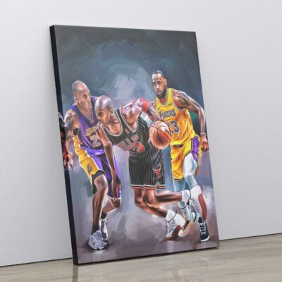 Canvas Prints Michael Jordan, Kobe Bryant Lebron James Basketball Posters Sports Art Boys Room Decor Art NBA Portraits