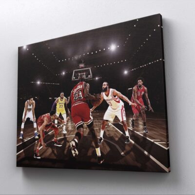 Canvas Prints Michael Jordan Vs Giannis Antetokounmpo King James Harden Steph Curry NBA Players Basketball Mom Wall Decor Boys Room 2