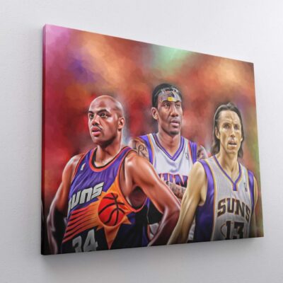 Canvas Prints Phoenix Suns NBA Basketball Players Charles Barkley Steve Nash Amar'E Stoudemire Wall Decor Art Boys Room Decor