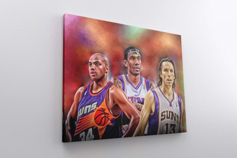 Canvas Prints Phoenix Suns NBA Basketball Players Charles Barkley Steve Nash Amar'E Stoudemire Wall Decor Art Boys Room Decor