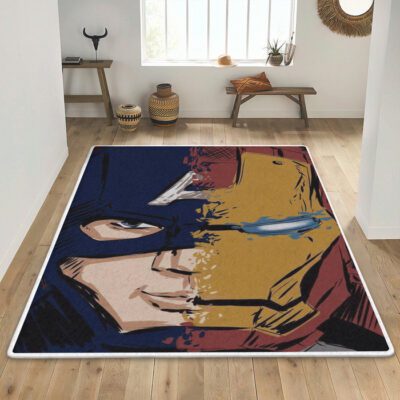 Captain America Iron Man Rug Floor Decor
