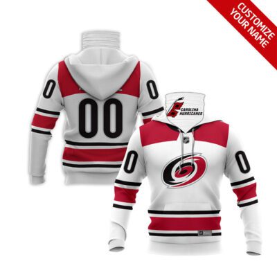 Carolina Hurricanes #00 Any Name Nhl Team White Jersey Style Custom Number Name For Carolina Hurricanes Fans Gaiter Hoodie GH0422