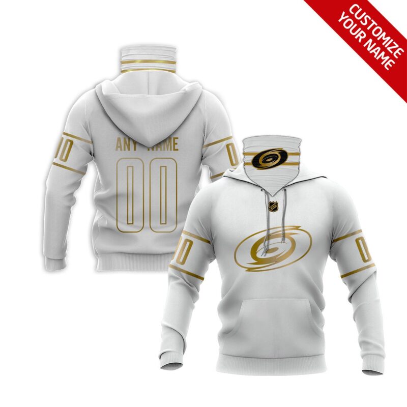 Carolina Hurricanes Nhl Ice Hockey Team Logo White Jersey Style Custom Number Name For Hurricanes Fans Gaiter Hoodie GH0156