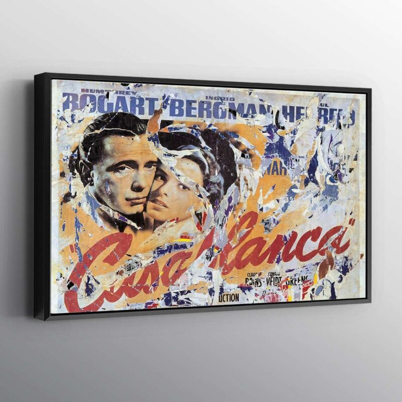 Casablanca - Classic Movie - Distressed Print Wall Art Canvas