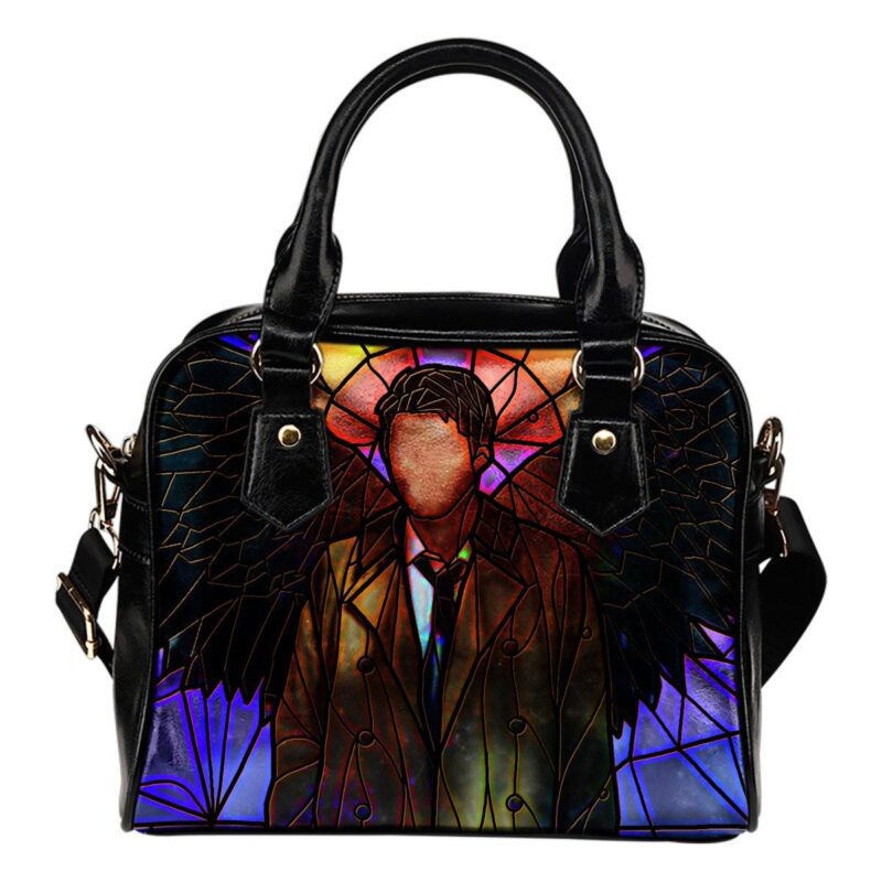 Castiel Supernatural Stained Glass Lady Leather Shoulder Hand Bag SB0075