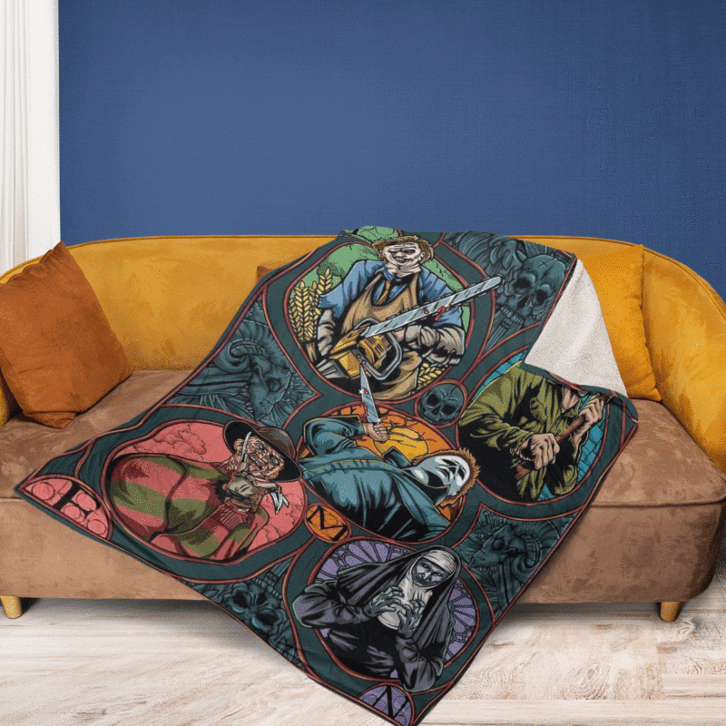 Characters Horror Film Halloween ver2 Christmas Gifts Lover Horror Film Halloween Gift For Fan Comfy Sofa Throw Blanket Gift 2