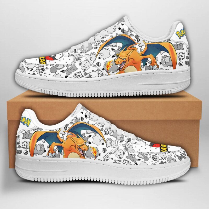 Charizard Sneakers Pokemon Shoes Fan Gift Idea Air Force 1 Sneakers