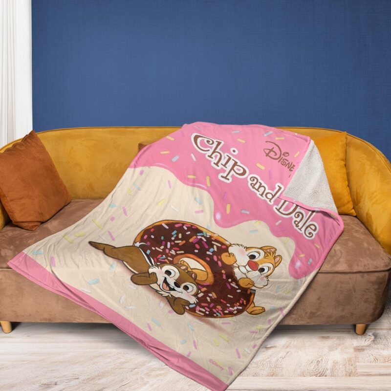 Chip And Dale Disney Fan Gift Chip And Dale Funny Cute Disney Comfy Sofa Throw Blanket Gift 3 2