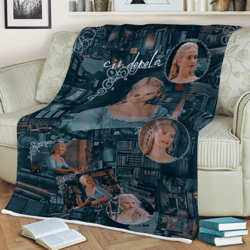 Cinderella Disney Princess Gift For Fan Comfy Sofa Throw Blanket Gift