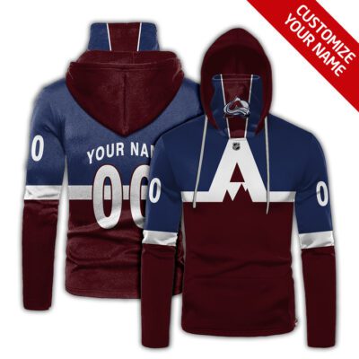 Colorado Avalanche Nhl Ice Hockey Team Logo Burgundy Jersey Style Custom Number Name For Avalanche Fans Gaiter Hoodie GH0316