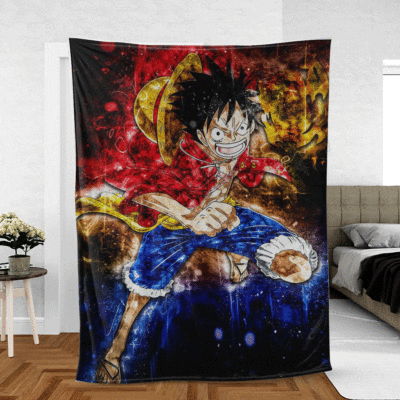 Colorful Monkey D. Luffy One Piece Manga Christmas Gift Comfy Sofa Throw Blanket Gift 1