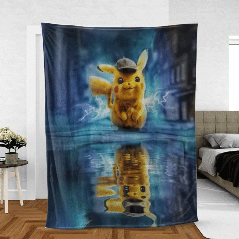 Pikachu Gift For Fan Comfy Sofa Throw Blanket Gift