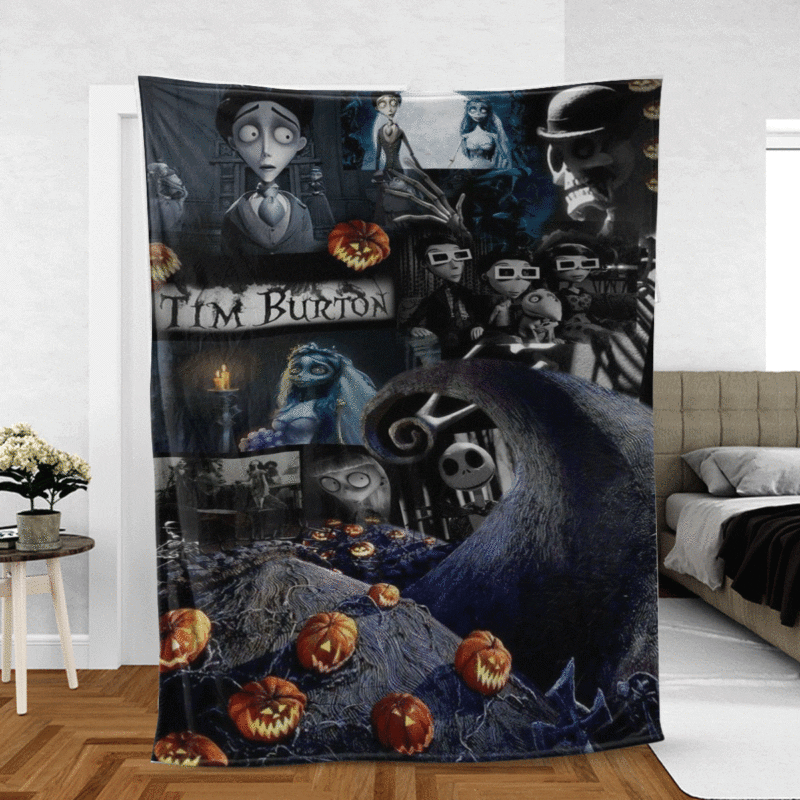 Corpse Bride Cartoon Stop-Motion Tim Burton Gift Lover Comfy Sofa Throw Blanket Gift