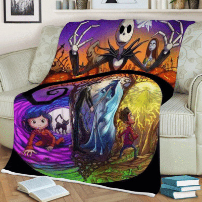 Corpse Bride Tim Burton Jack and Sally Halloween Gift Lover Comfy Sofa Throw Blanket Gift