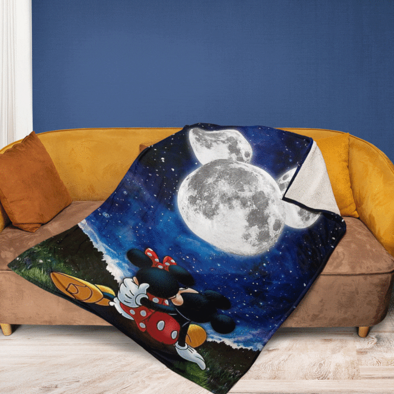 Couple Love Mickey And Minnie Disney 2098 Christmas Gifts Lover Mickey And Minnie Gift For Fans Comfy Sofa Throw Blanket Gift 2